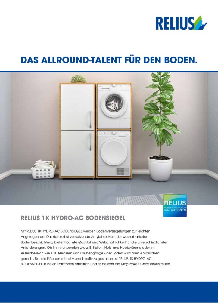 RELIUS 1K Hydro-AC Bodensiegel